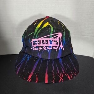 Vintage Rusty's Snapback Hat Cap Black